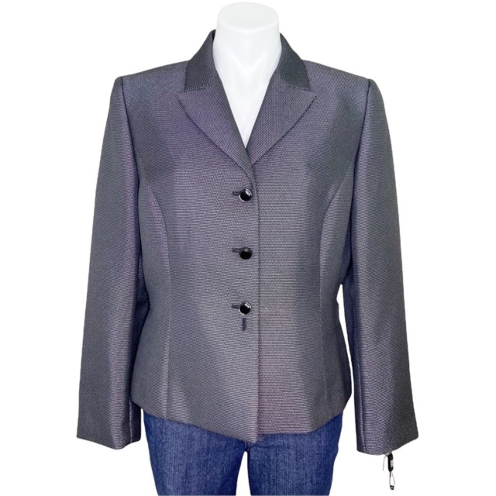 Tahari Arthur S. Levine Black/Ivory Blazer Jacket 12P